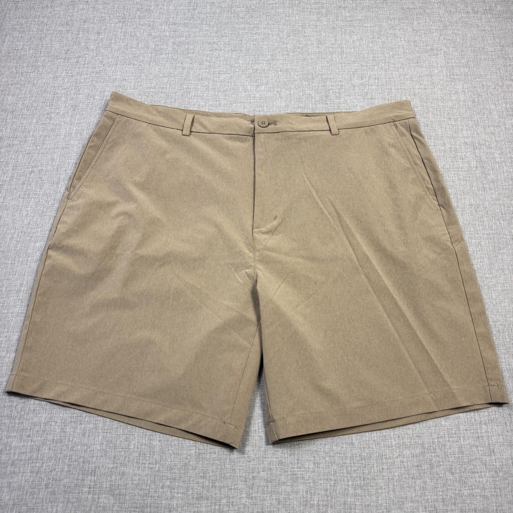 Vineyard Vines Shorts Mens 42 Beige Bermuda Flat Front Poly Spandex 9 Inseam